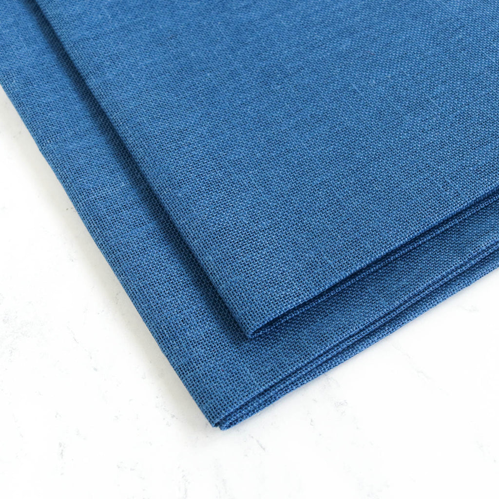 Nordic Blue Linen Fabric - 28 count - Stitched Modern