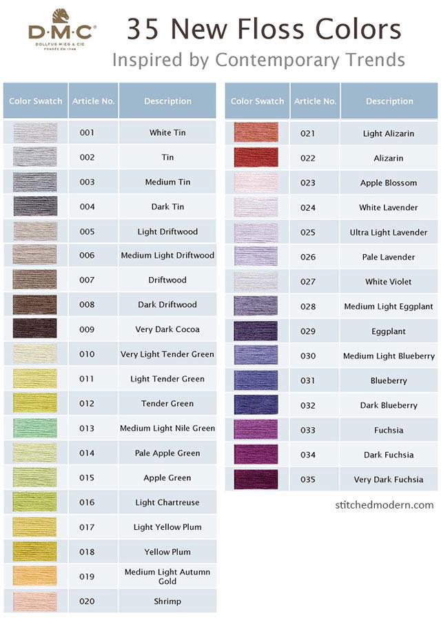 DMC Embroidery Floss Collection - 35 New Colors