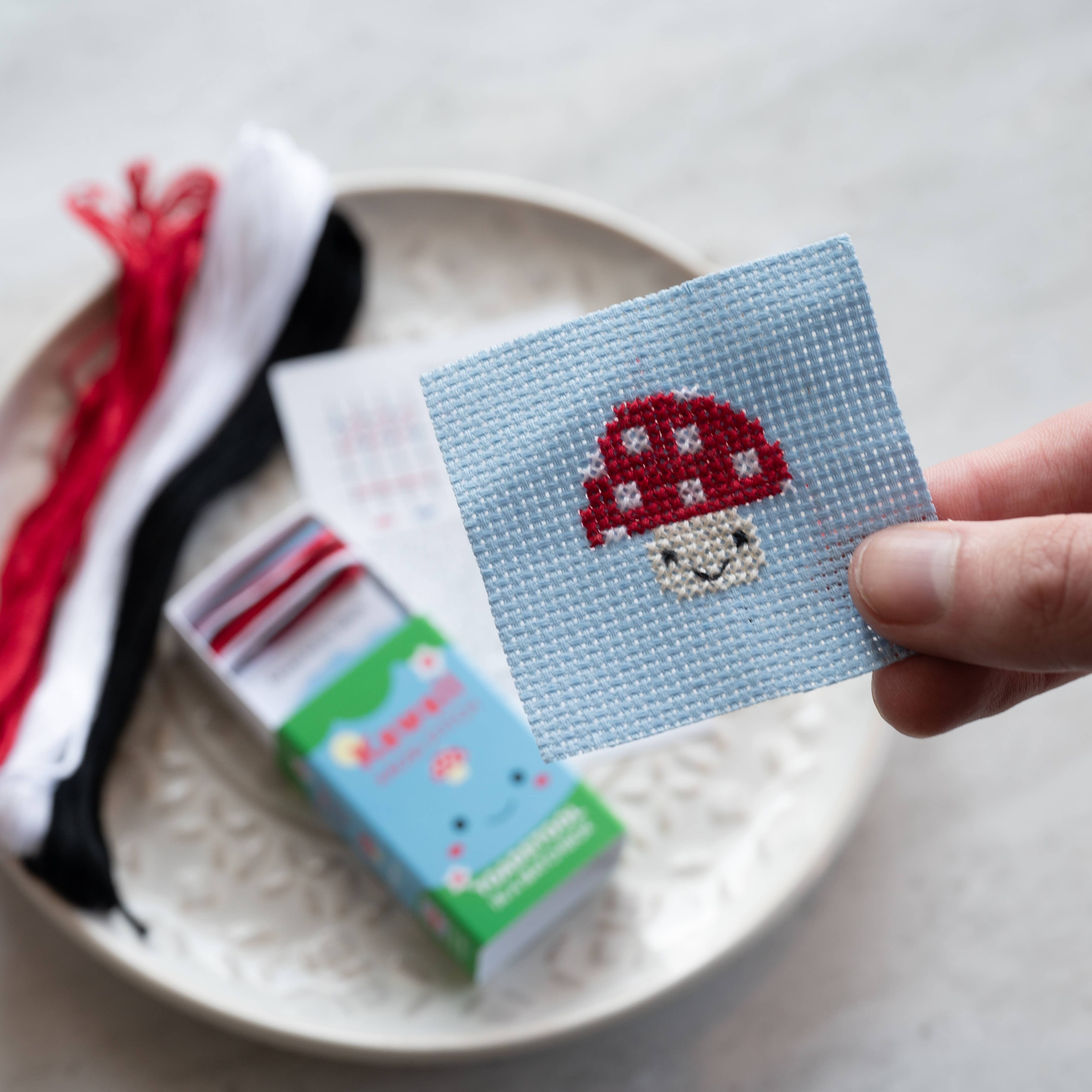 Kawaii Mouse King Mini Cross Stitch Kit In A Matchbox
