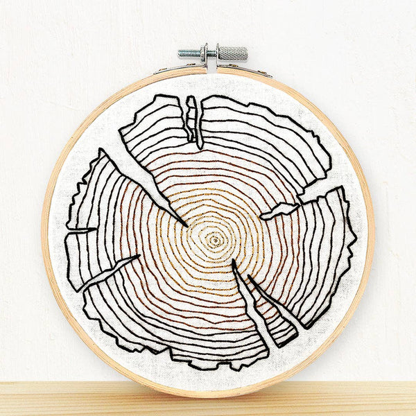Tree Rings Hand Embroidery Kit - Stitched Modern