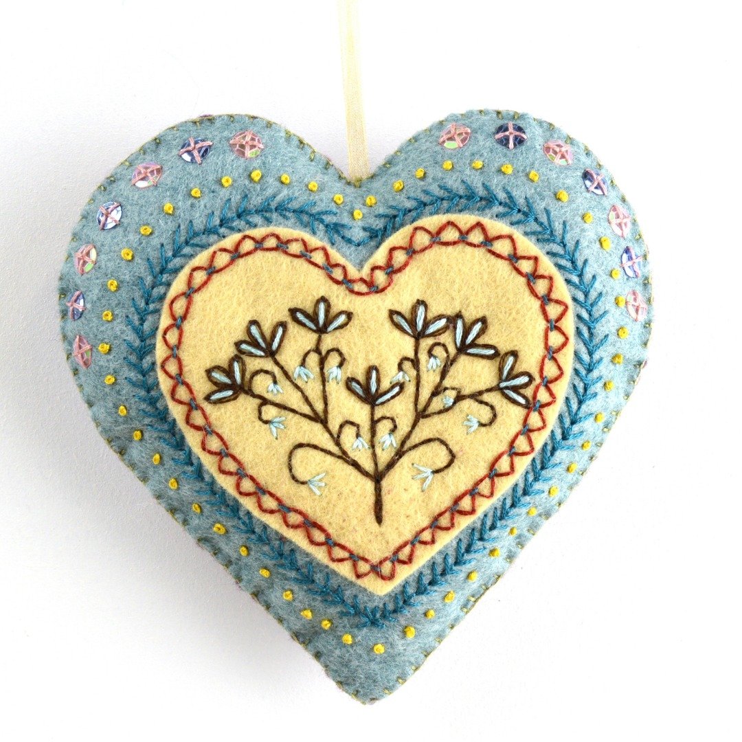 Felt Craft Kit - Hand Embroidered Heart
