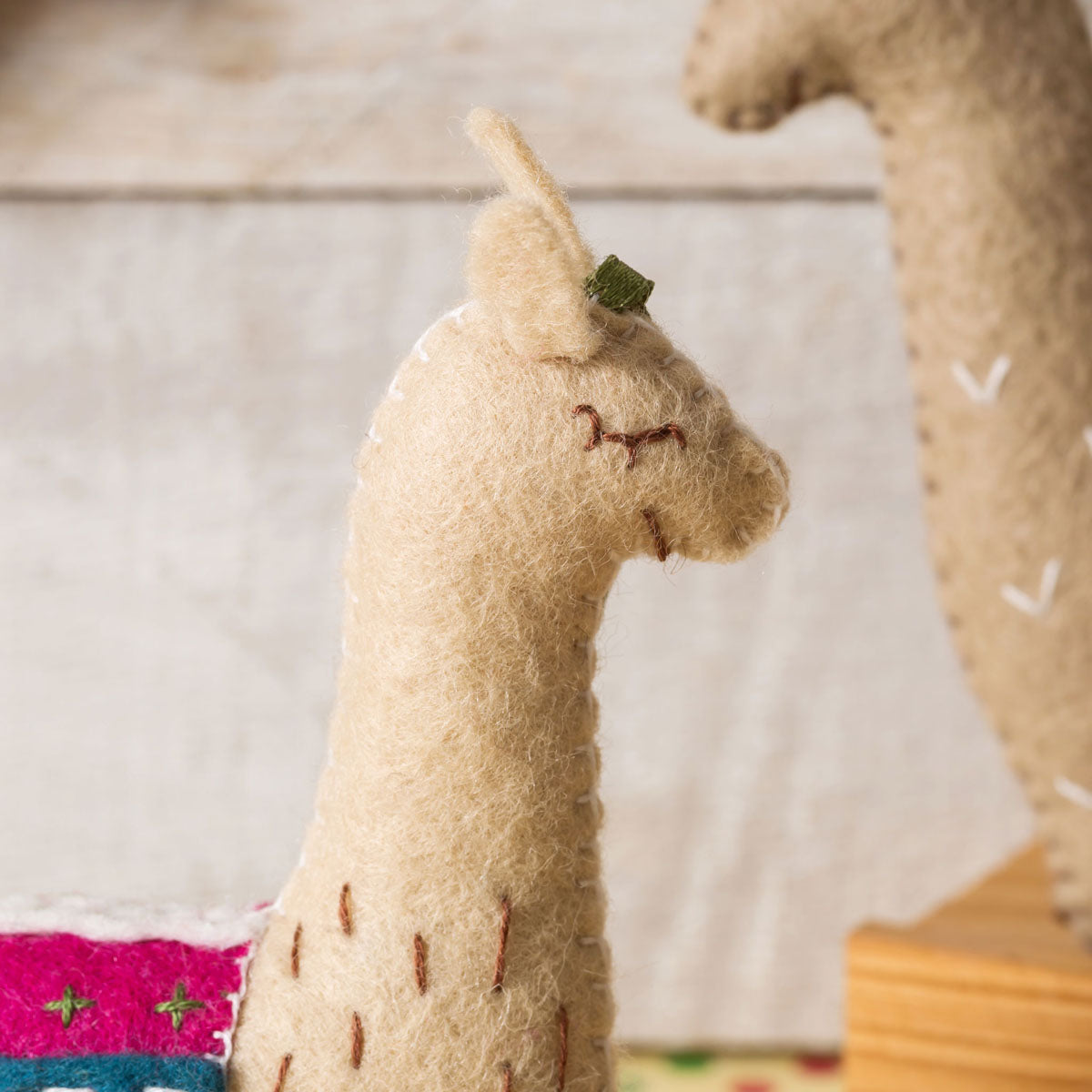 Hand Stitched Felt Craft Kit - Three Llamas