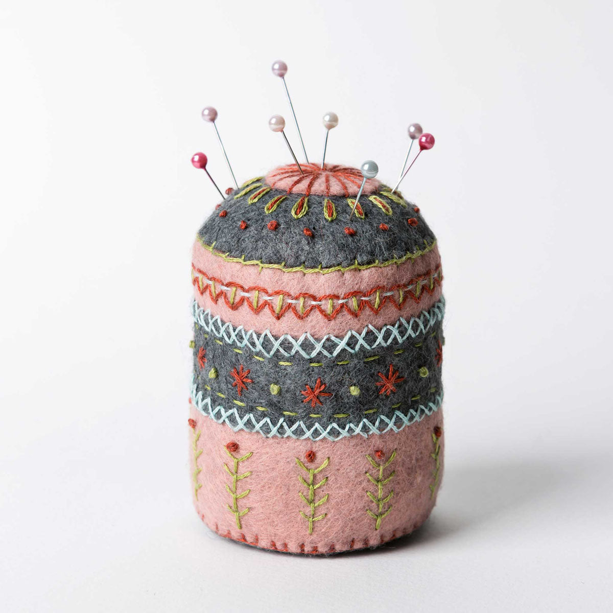 Hand Embroidered Felt Pincushion Kit