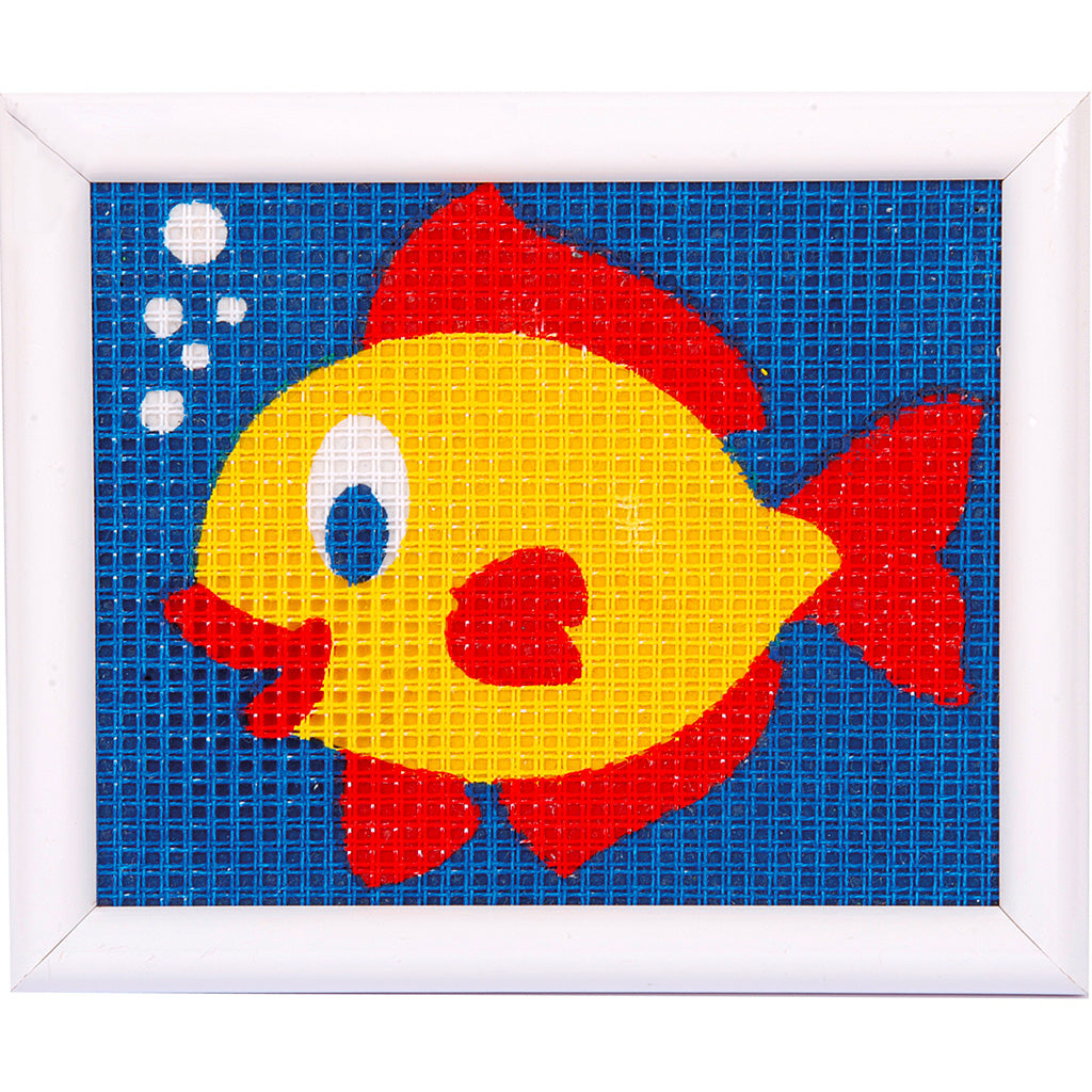 Bead Embroidery Kit DIY Craft Kit Stamped Bead Needlepoint Fish a3_300