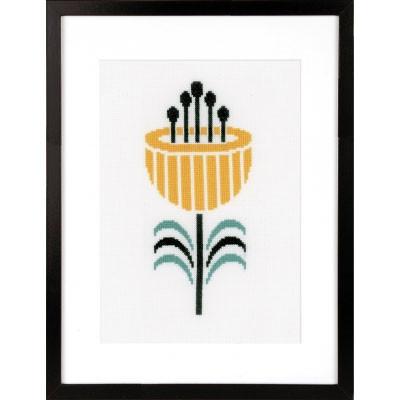 Abstract Tulip Cross Stitch Kit-Stitched Modern