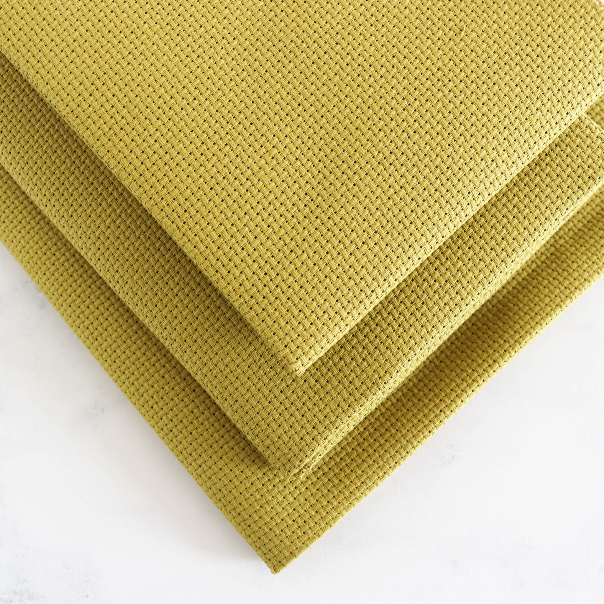 Riviera Olive Aida Cross Stitch Fabric - 14 count - Stitched Modern