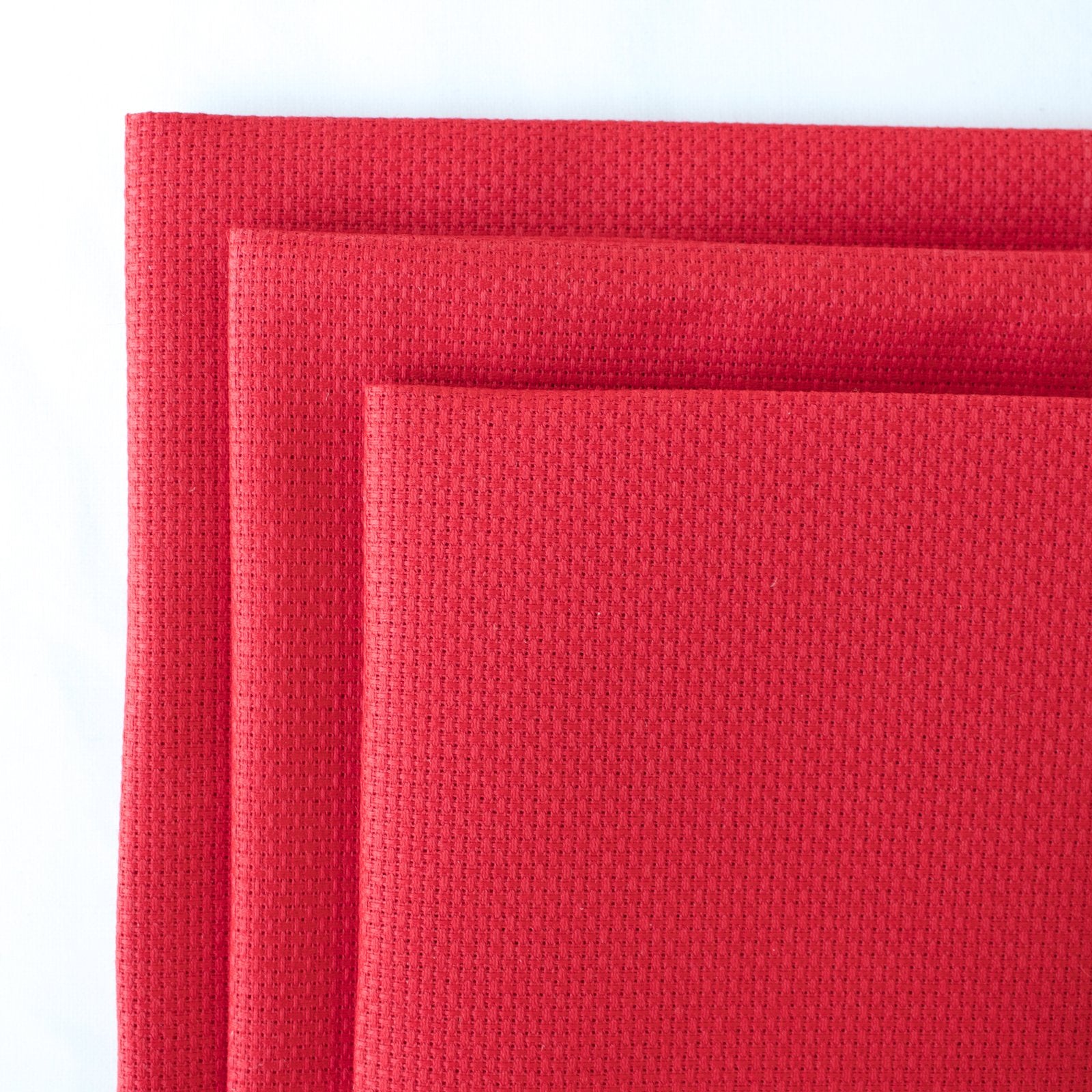 Christmas Red Aida Cross Stitch Fabric 14 count Stitched Modern