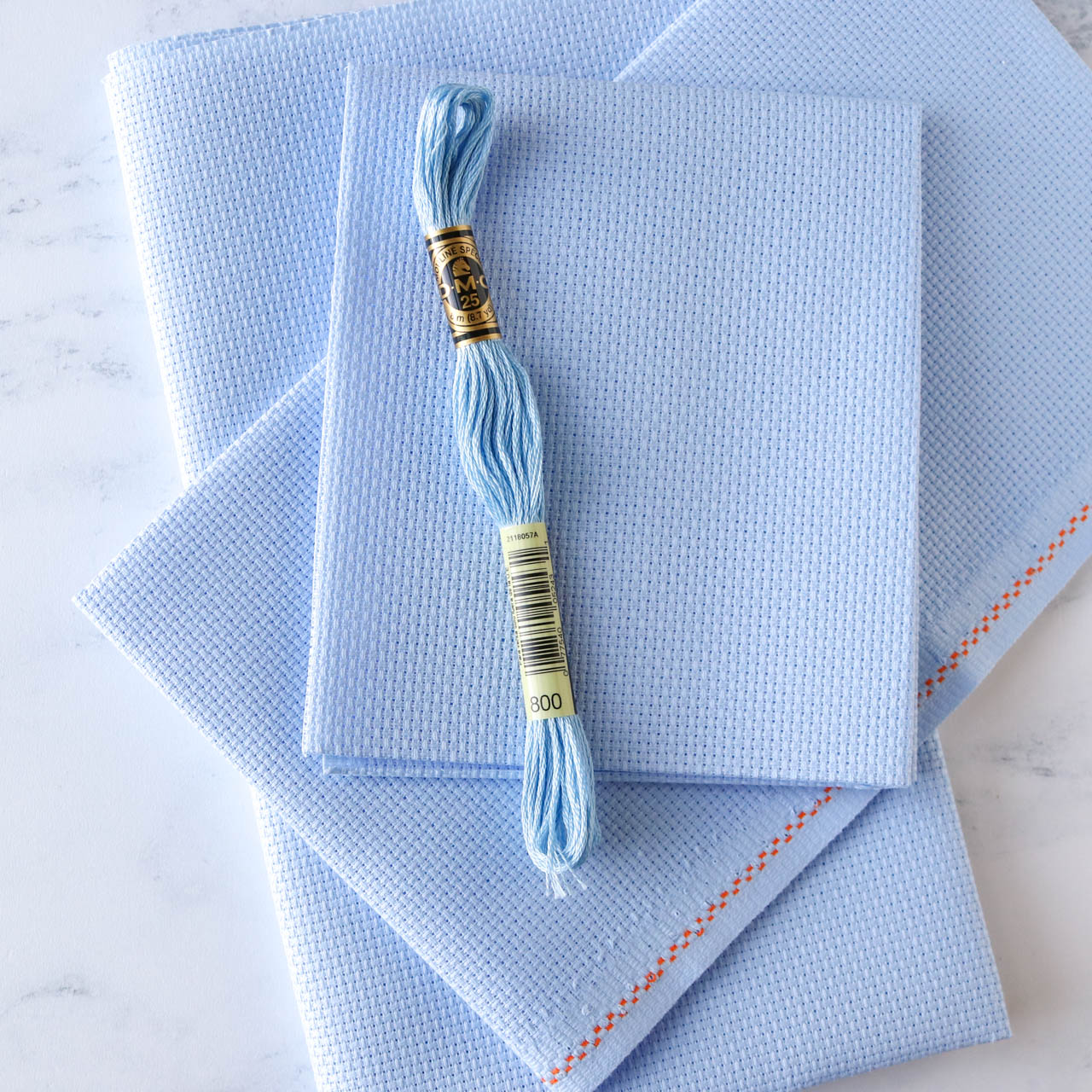 Light Blue Aida Cross Stitch Fabric 14 Count Stitched Modern light-blue-aida-cross-stitch-fabric-14-count-stitched-modern