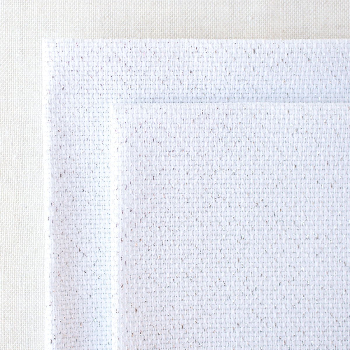 Fabric Flair 18 count White Aida with Silver Sparkles - piece approx 45 x  50cm. Beautiful fabric for cross stitch