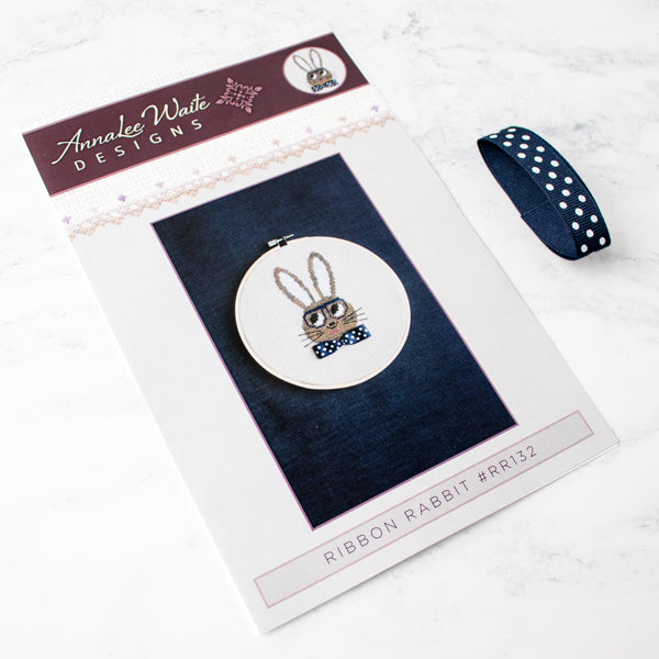 Annalee Waite Designs Ribbon Rabbit Boy Cross Stitch Pattern