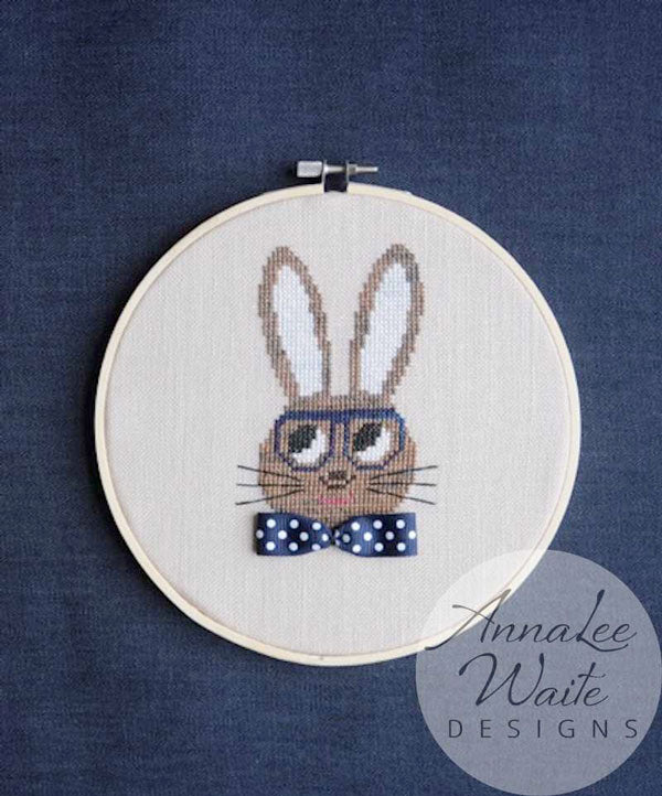 Annalee Waite Designs Ribbon Rabbit Boy Cross Stitch Pattern
