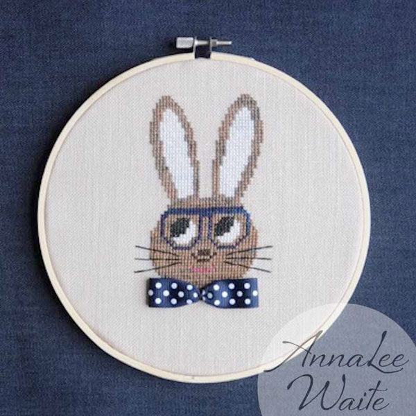 Annalee Waite Designs Ribbon Rabbit Boy Cross Stitch Pattern