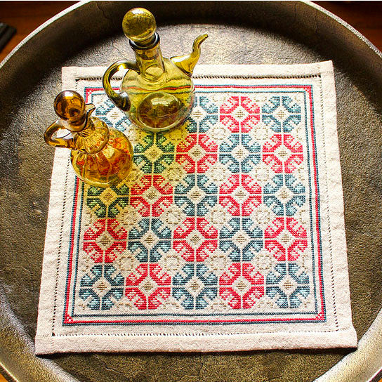 Mediterranean Folk Cross Stitch Kit - Roman Poppy