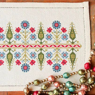 Mediterranean Folk Cross Stitch Kit - Delphian Cornflower