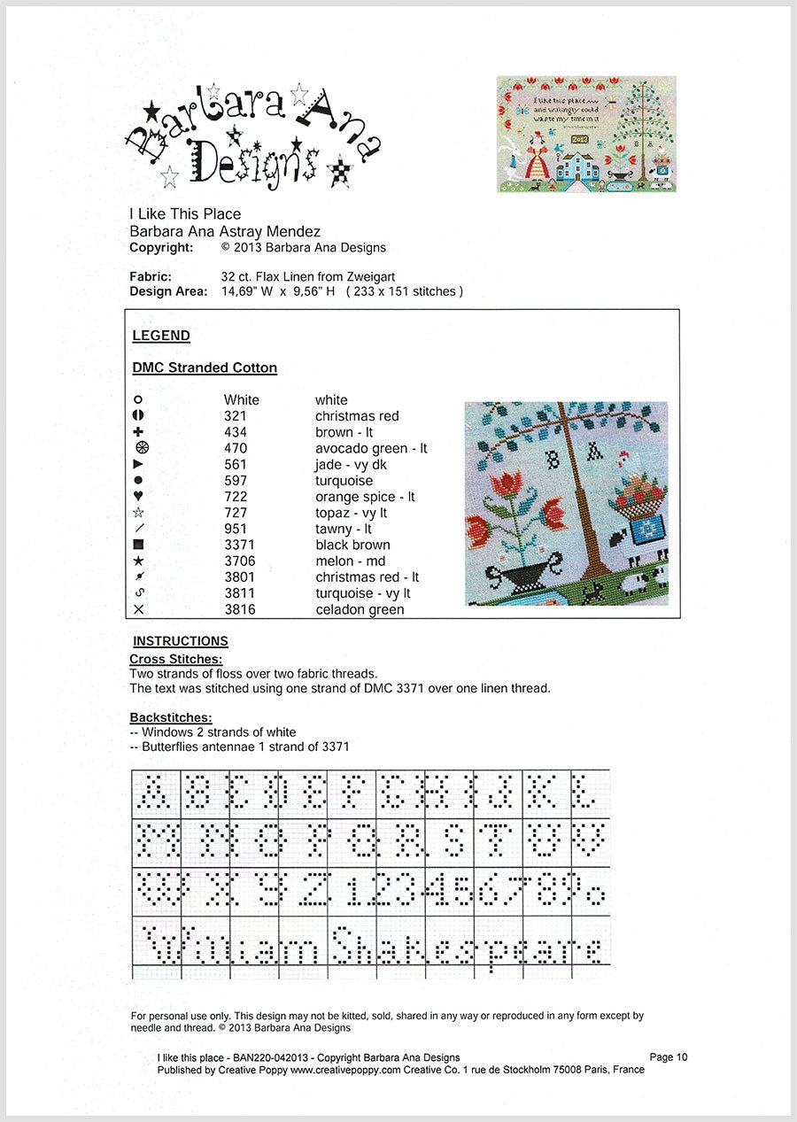 I Like This Place Cross Stitch Pattern