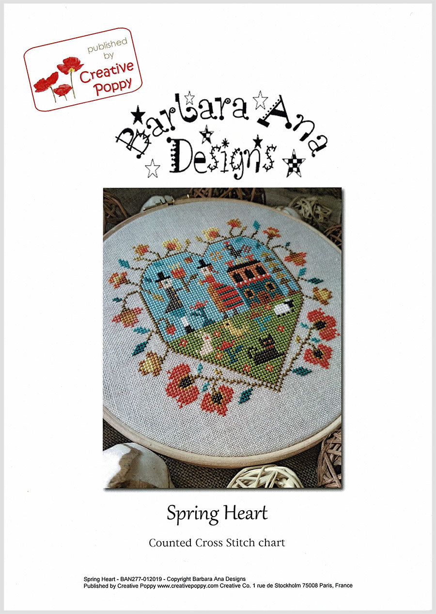 Spring Heart Cross Stitch Pattern