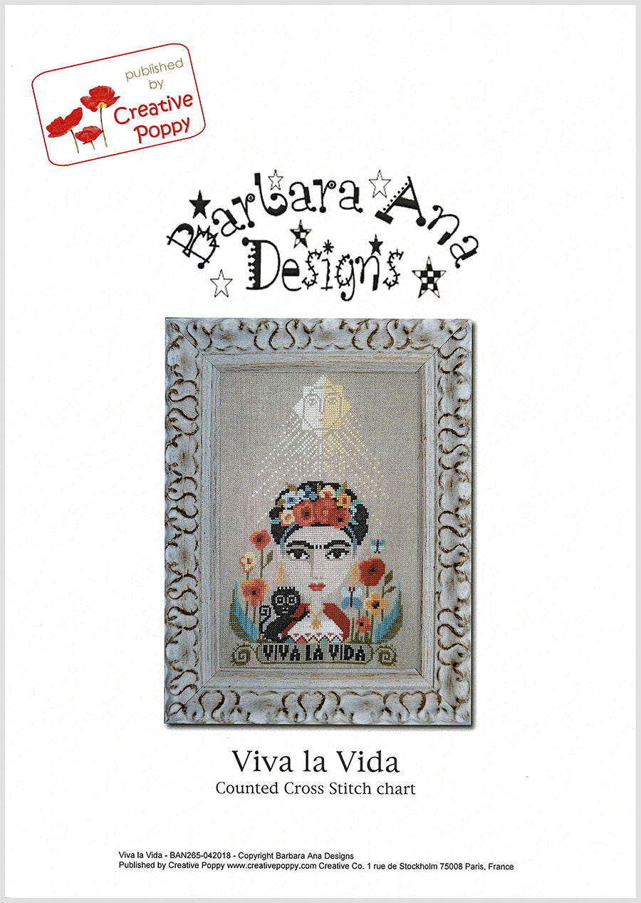 Frida Kahlo Cross Stitch Pattern - Viva la Vida