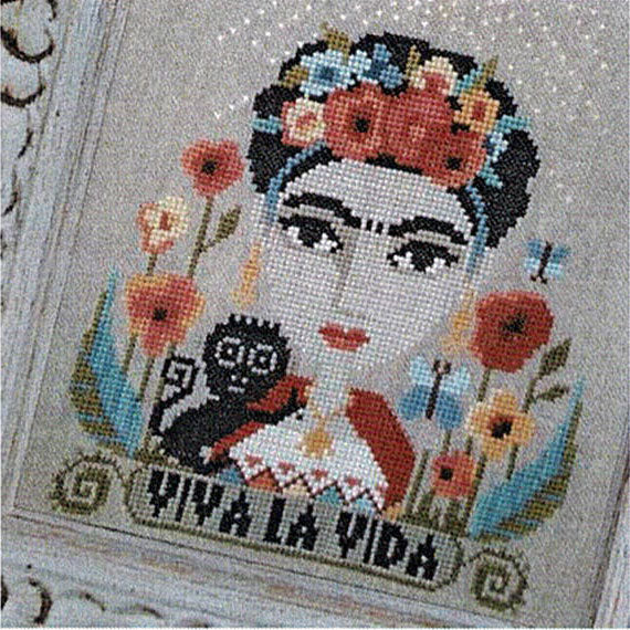 Frida Kahlo Cross Stitch Pattern - Viva la Vida