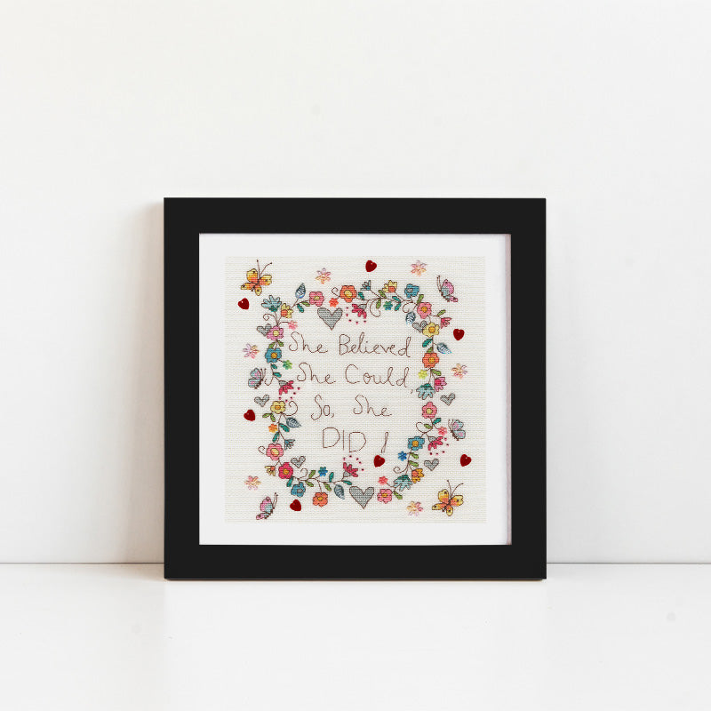 She Believed She Could Cross Stitch Kit