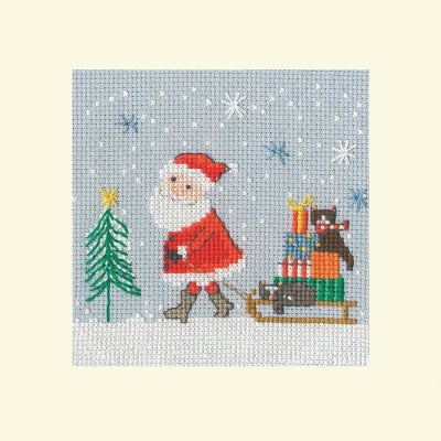 Cross Stitch Greeting Card Kit - Delivery by Sled