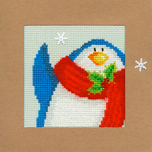 Cross Stitch Greeting Card Kit - Snowy Penguin