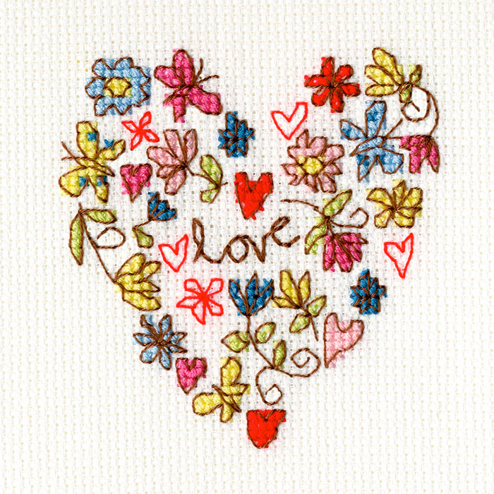 Cross Stitch Greeting Card Kit - Sweet Heart