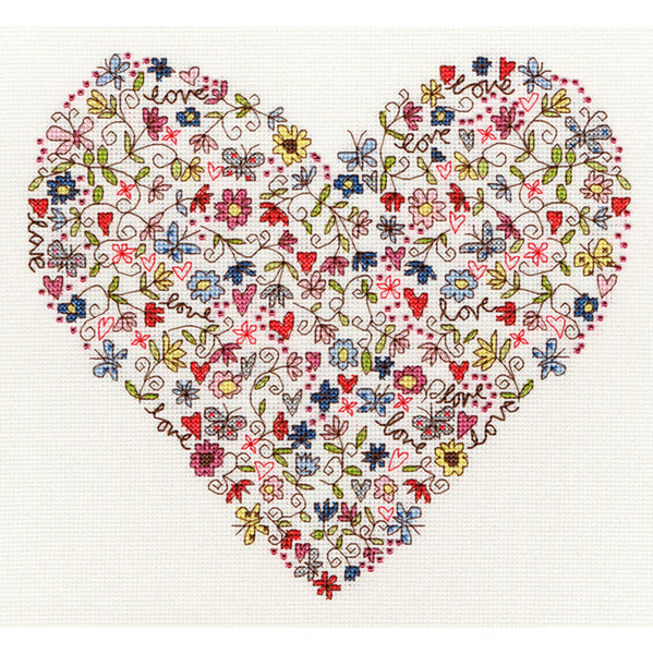 Love Heart Cross Stitch Kit