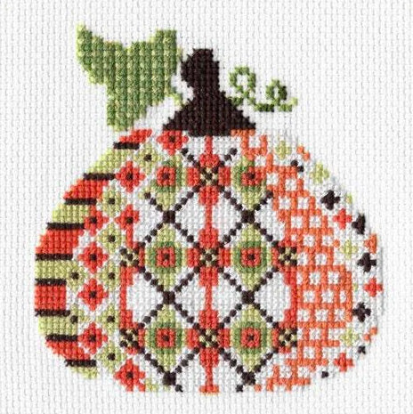 Patterned Pumpkin Cross Stitch Kit - Set of 4