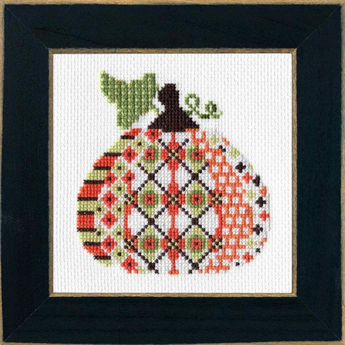 Patterned Pumpkin Cross Stitch Kit - Pumpkin #1