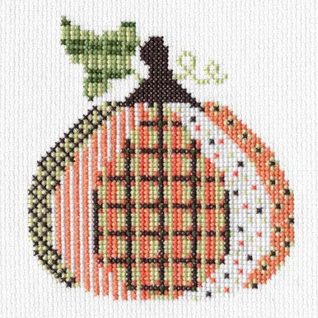 Patterned Pumpkin Cross Stitch Kit - Pumpkin #4
