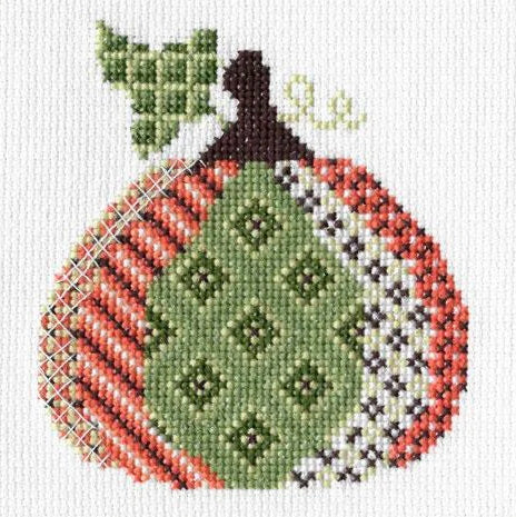Patterned Pumpkin Cross Stitch Kit - Set of 4
