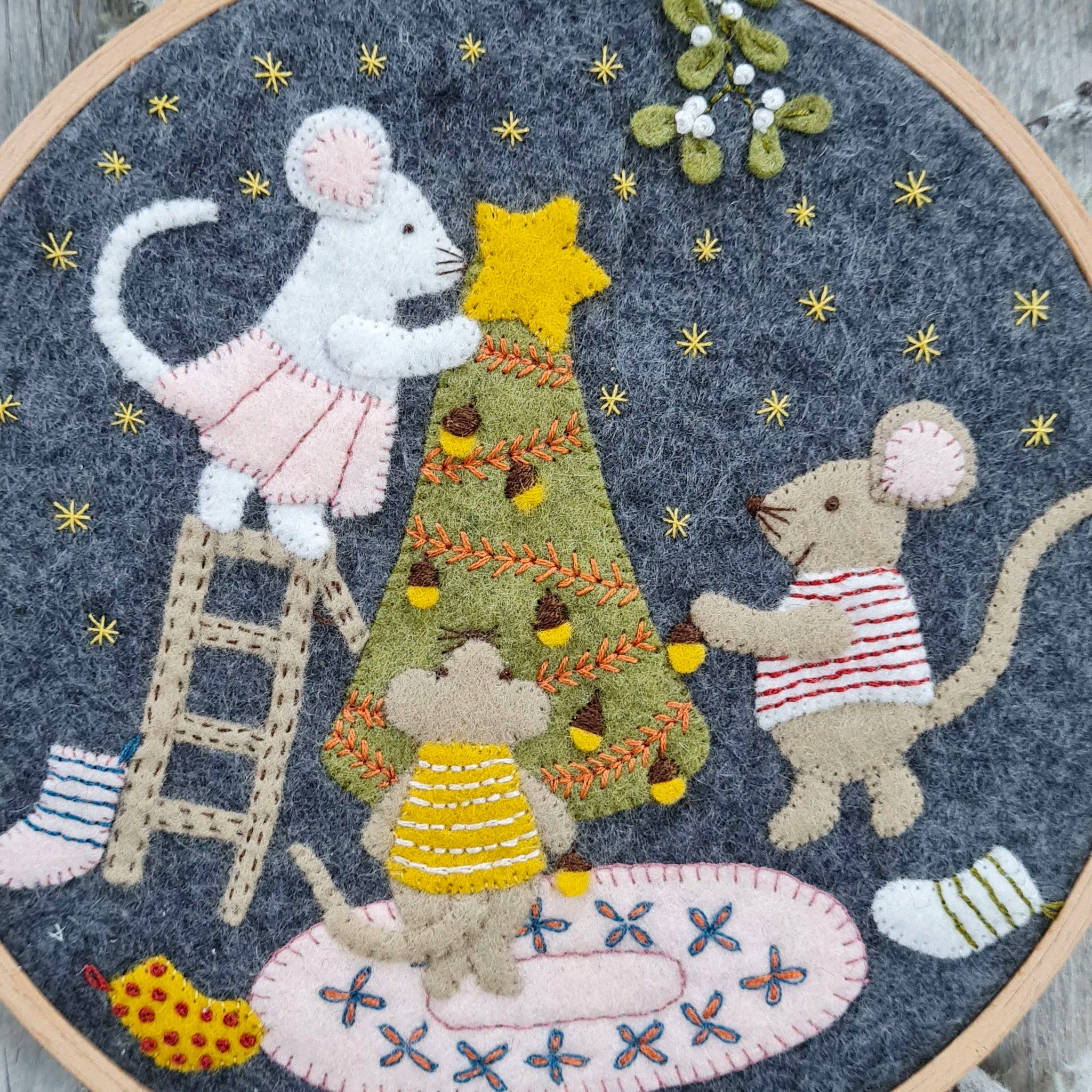 Girl and the Hoop - Beginner Embroidery Kit, Evergreen Tree