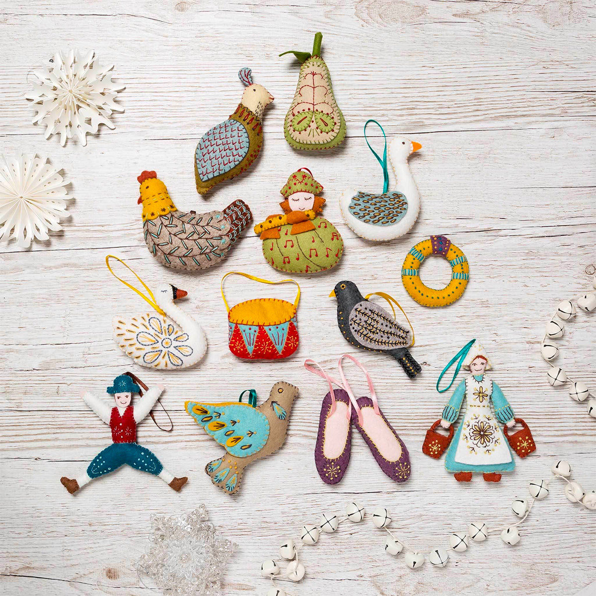 12 Days of Christmas Felt Ornament Kit - Piper Piping - Stitched Modern