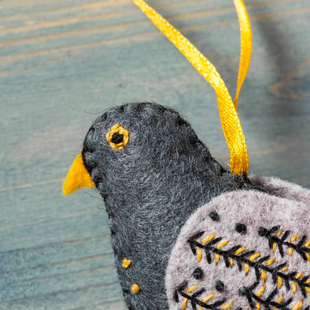 12 Days of Christmas Felt Ornament Kit - Calling Bird - Stitched Modern
