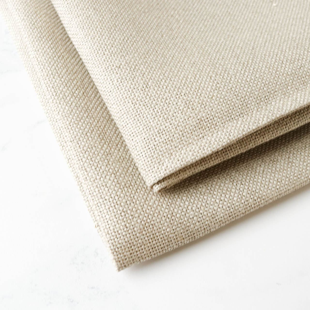 20-count Cork Linen Cross Stitch Fabric - Natural/Raw - Stitched