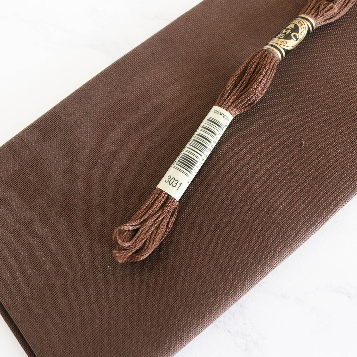 Cotton Hand Embroidery Fabric - Brown