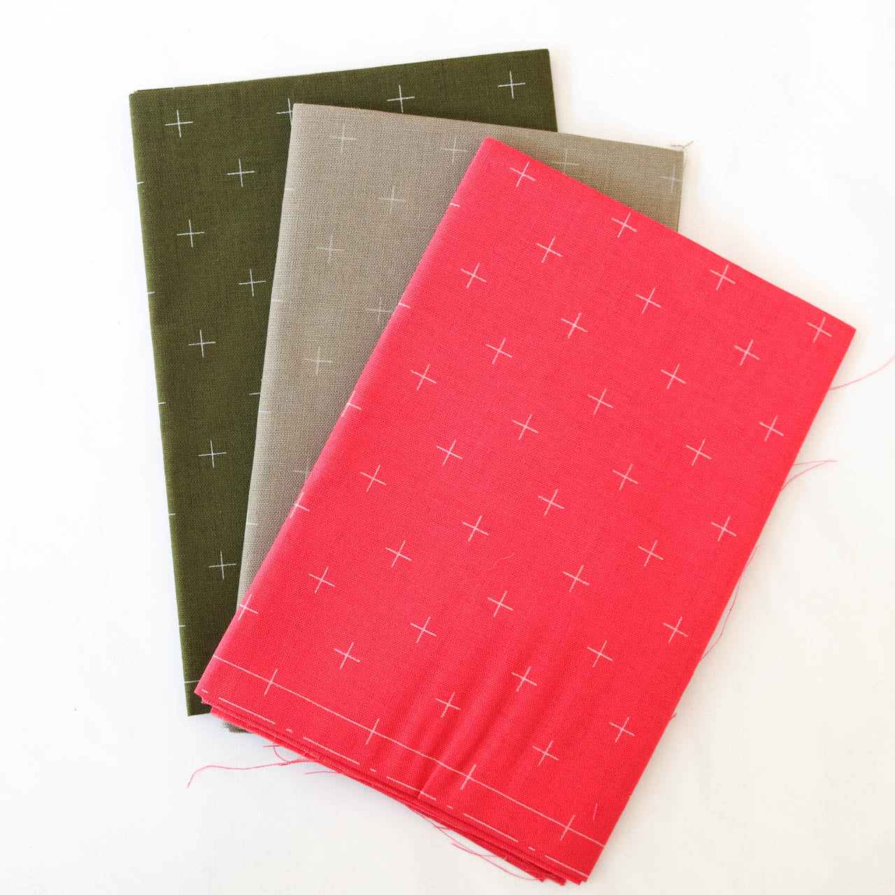Hidamari Preprinted Sashiko Cloth - Kasuri (Crosses)-Stitched Modern