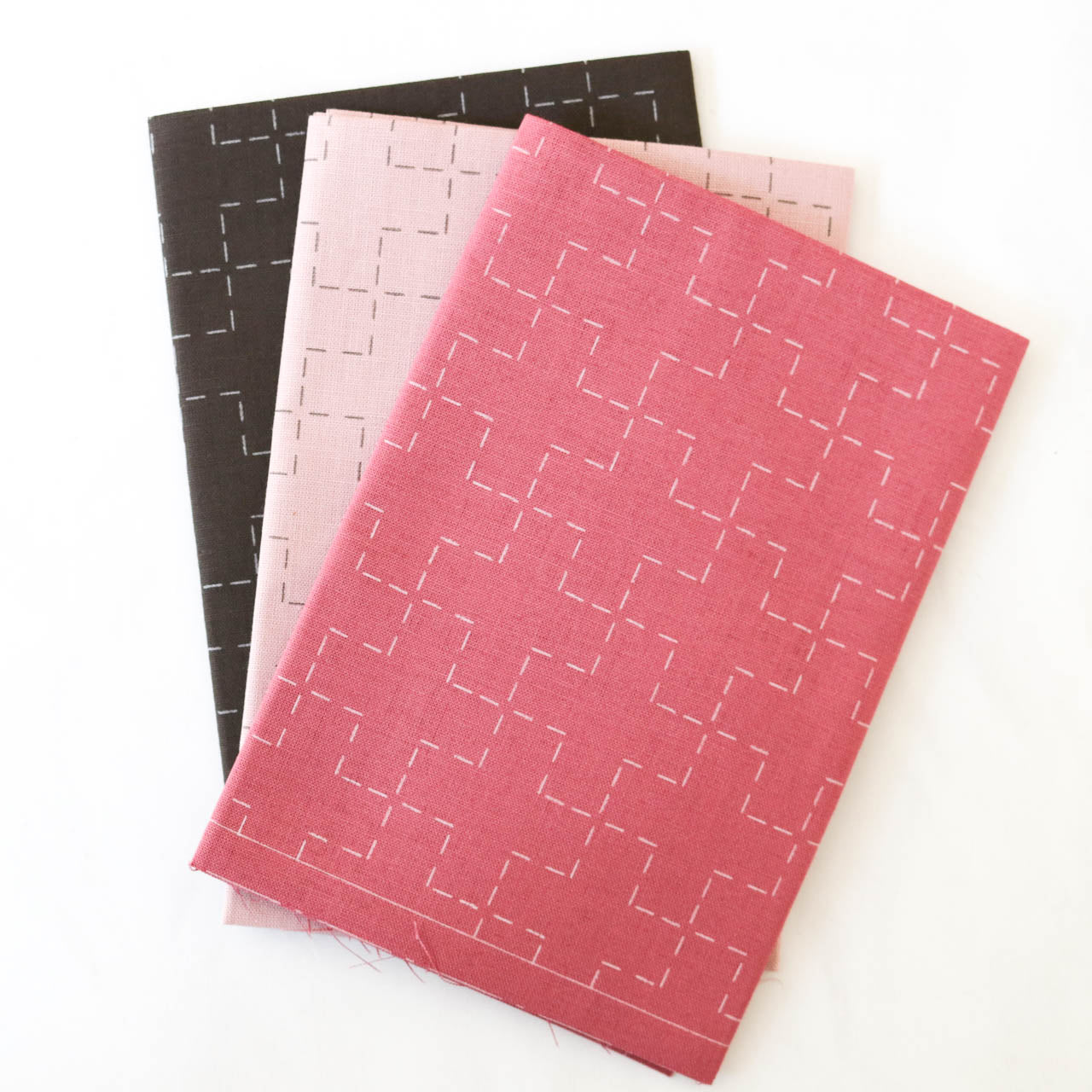 Hidamari Preprinted Sashiko Cloth - Juji-tsunagi (Linked Crosses)-Stitched Modern