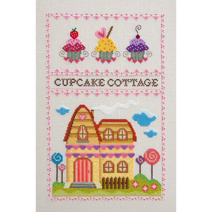 Cupcakes cross stitch framed