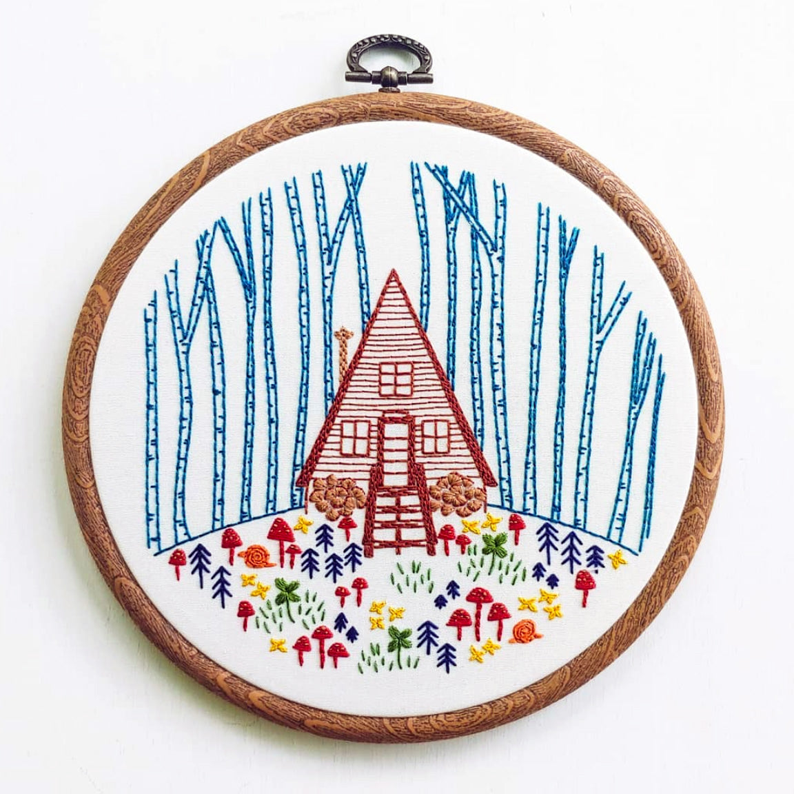 Cozy Cabin Hand Embroidery Kit