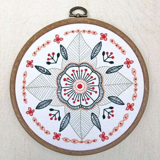 Floral Mandala Hand Embroidery Kit