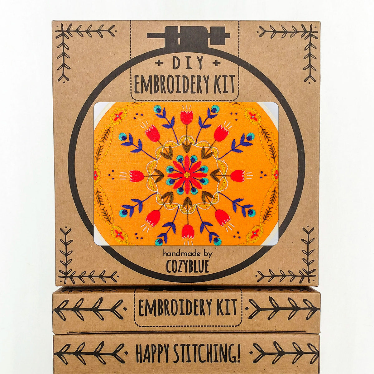 Tangerine Mandala Hand Embroidery Kit