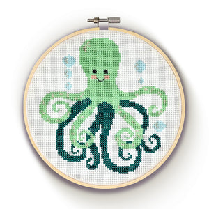 The Make Arcade Octopus Cross Stitch Kit - 3 Inch