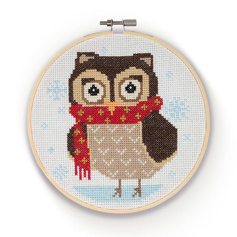 Winter Animals Cross Stitch Kit - Owl