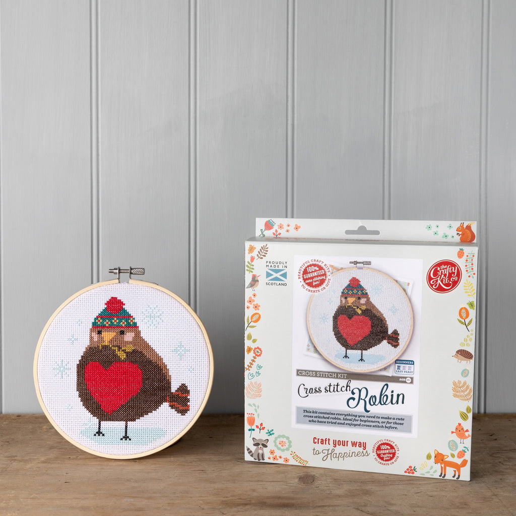 Winter Animals Cross Stitch Kit - Robin