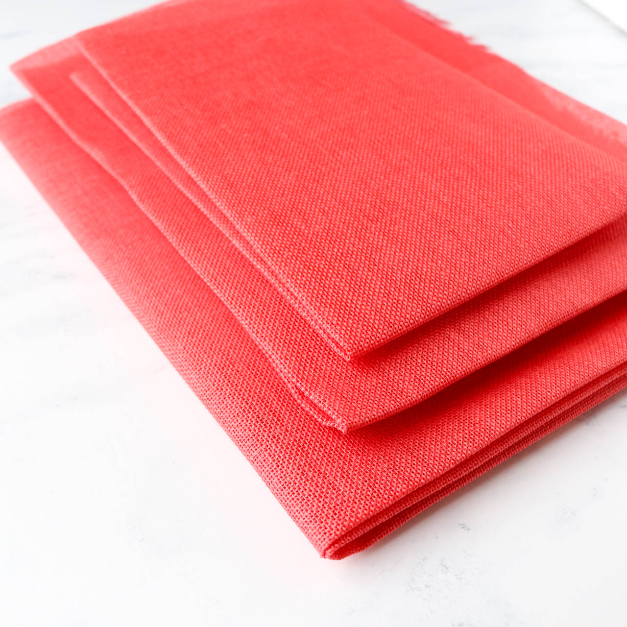 Riviera Coral Linen Cross Stitch Fabric Stitched Modern