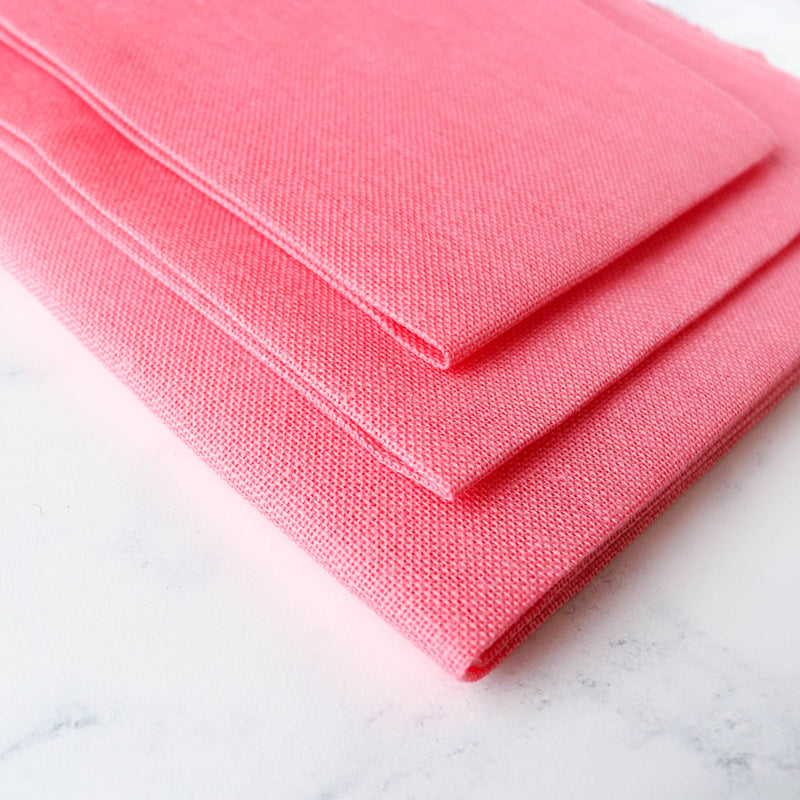 Tropical Pink Linen Cross Stitch Fabric Stitched Modern