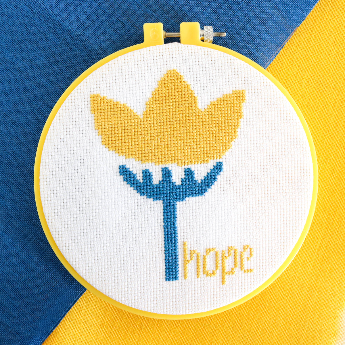 PDF Cross Stitch Pattern for Ukraine - Hope Flower
