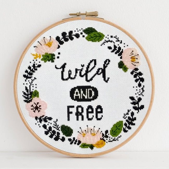 Wild and Free Cross Stitch Pattern - Stitched Modern Wild And Free Cross Stitch Pattern - Stitched Modern