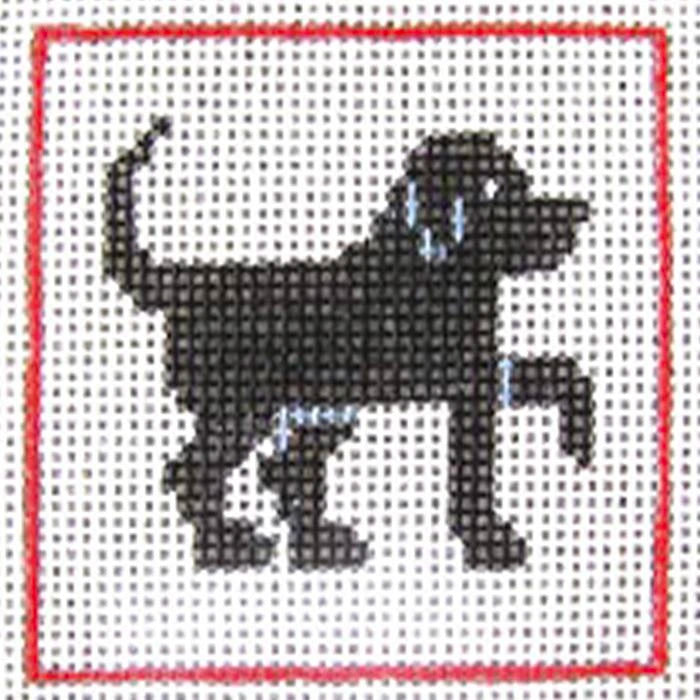 Beginner Needlepoint Kit - Black Dog